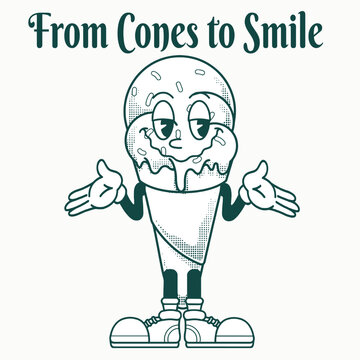 Ice Cream Character Design With Slogan From cones to smile