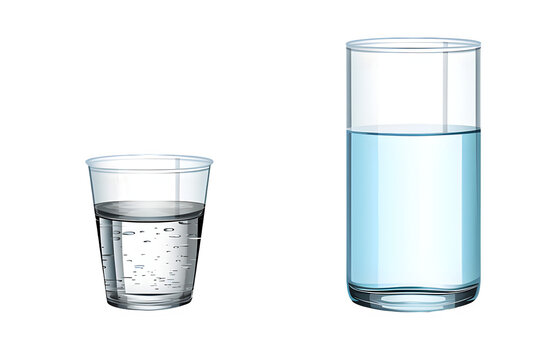 Set with different glasses of soda water on  transparency generative AI 
