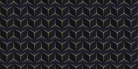 Pattern of dark 3D cubes. Vector repeating pattern of cubes. Vector seamless pattern for printing.
