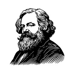 Karl Marx, leader illustration - obrazy, fototapety, plakaty