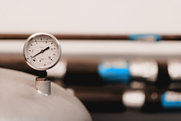 Close-Up Of The Pressure Gauge Manometer Showing Zero Bars