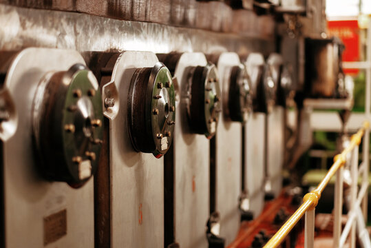 Crankcase Doors Relief Valves Of The Main Engine Of The Ship
