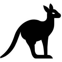 Energetic kangaroo with a joey vektor icon illustation