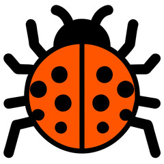 Obraz premium Happy little ladybug vektor icon illustation