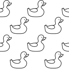 Cartoon little Duck Seamless Pattern. Flat style.