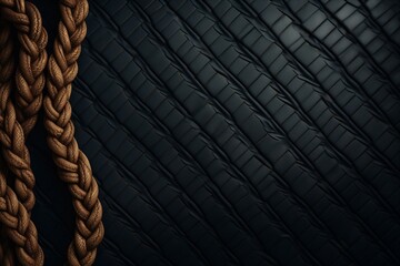 Rugged Texture: A Dark Braided Rope Pattern with Abstract Design Elements - obrazy, fototapety, plakaty
