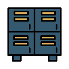 Fitness Gym Locker Filled Outline Icon