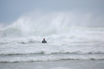 Stormy sea coastal tropical storm turbulent waves