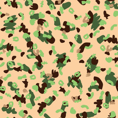 Khaki Camo Paint. Military Vector Camoflage. Digital Urban Camouflage. Camo Green Canvas. Fabric Abstract Camouflage. Hunter Green Texture. Seamless Tree Brush. Seamless Print. Grey Modern Pattern.