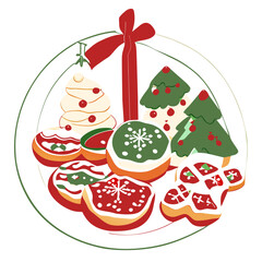 christmas icons set, set of christmas icons, set of christmas elements