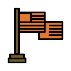 American Flag Usa Filled Outline Icon