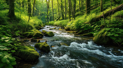 Obraz premium Secluded Mountain Brook in Wilderness