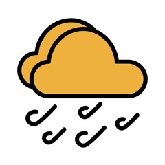 Cloud Cloudy Rain Filled Outline Icon