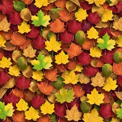 Naklejka na ściany i meble piled autumn leaves