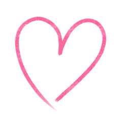 Cute crayon pink heart, hand drawn transparent element
