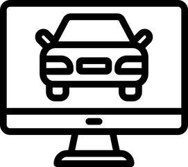 Car Computer Line Icon