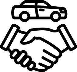 Car Handshake Line Icon