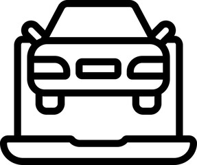 Obraz premium Car Laptop Line Icon