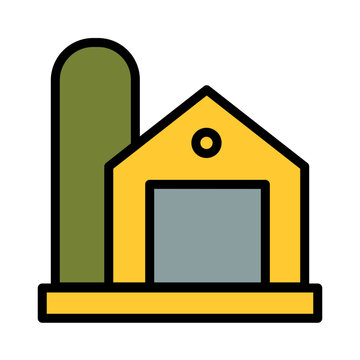 Barn Day House Filled Outline Icon