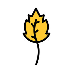 Day Fall Leaf Filled Outline Icon