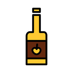 Glass Holiday Cider Filled Outline Icon