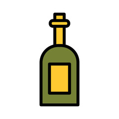 Glass Holiday Bottle Filled Outline Icon