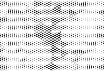 Abstract triangular halftone texture vector geometric Background. Halftone triangles retro grunge pattern. Minimal 80s style dynamic structure wallpaper