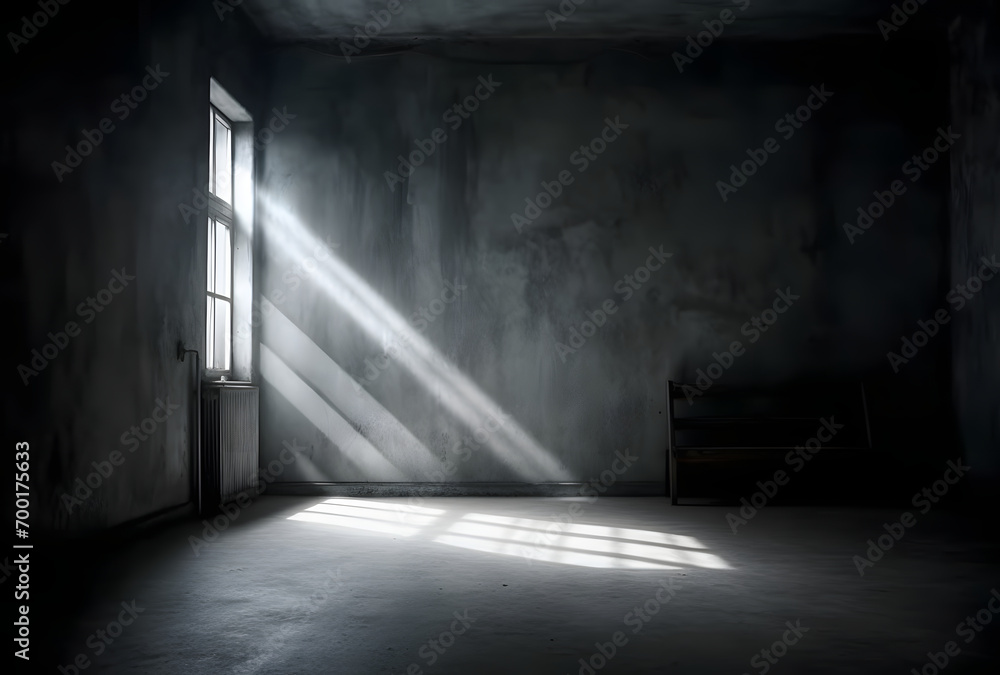 Poster dark concrete empty room. modern architecture design. dark concrete wall architecture