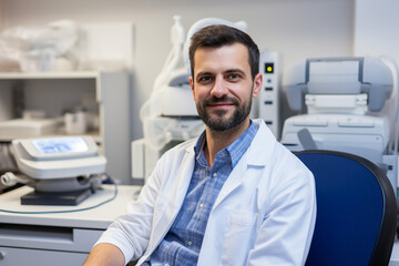 Experienced doctor in operation room analyzing x ray diagnosis surgeon radiologist Generative AI