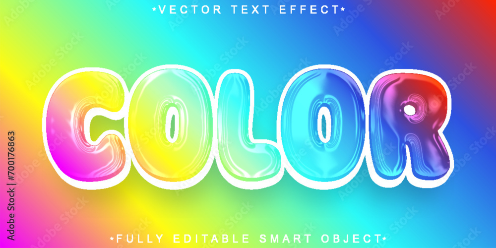 Poster colorful color vector fully editable smart object text effect