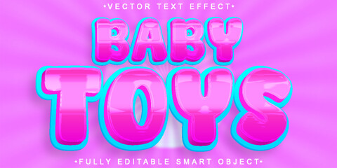 Cartoon Baby Toys Vector Fully Editable Smart Object Text Effect