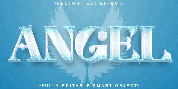 White Clean Blue Angel Vector Fully Editable Smart Object Text Effect