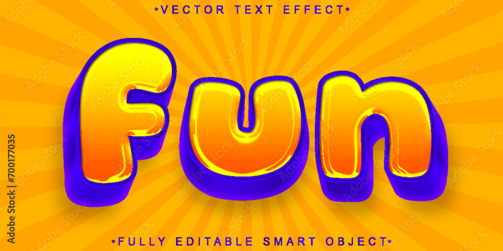 Poster cartoon fun vector fully editable smart object text effect