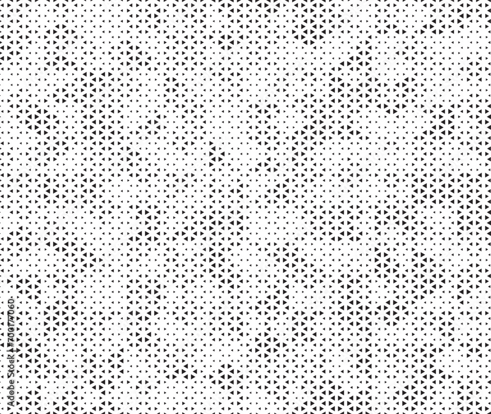 Fototapete Abstract triangular halftone texture vector geometric Background. Halftone triangles retro grunge pattern. Minimal 80s style dynamic structure wallpaper