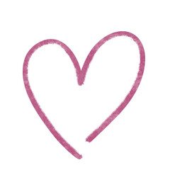 Purple crayon heart, hand drawn design element, transparent