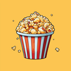 popcorn in a bucket , bowl isolated vector design - obrazy, fototapety, plakaty