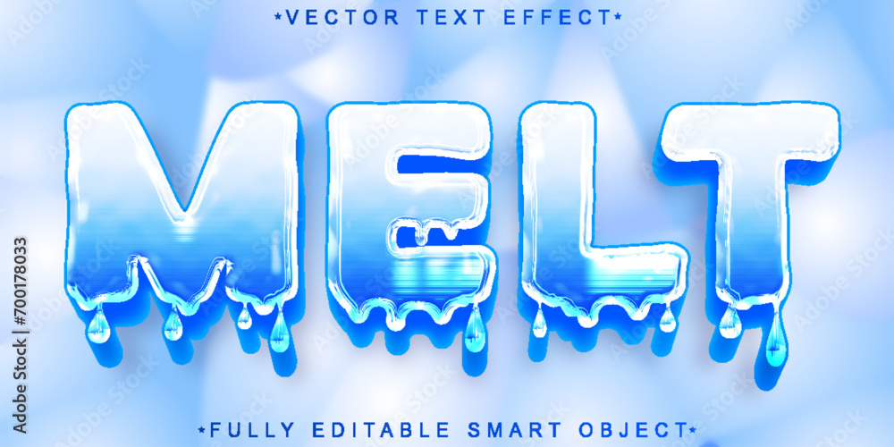 Poster cartoon fluid melt vector fully editable smart object text effect