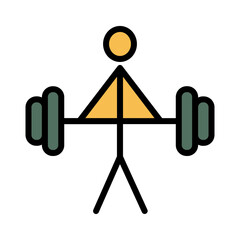 Barbell Fitness Gym Filled Outline Icon