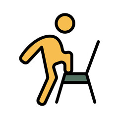 Bench Fitness Man Filled Outline Icon