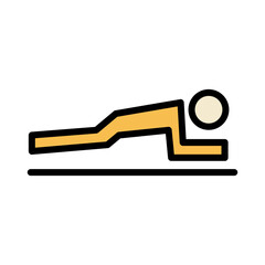 Body Health Pose Filled Outline Icon
