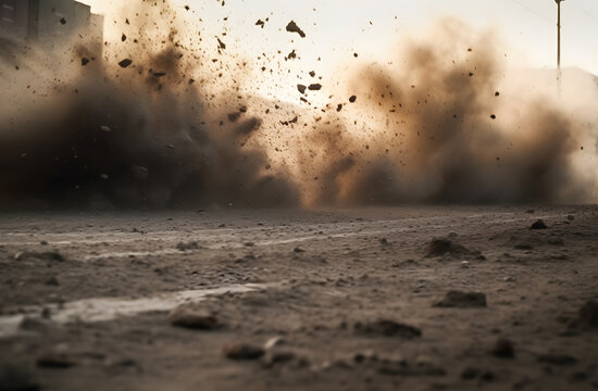 dirt fly after motocross roaring by