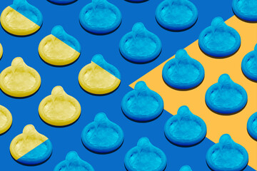 Pattern with group of condoms	