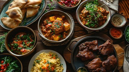 Fototapeta na wymiar arabic traditional food on the table,