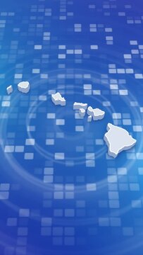 Mobile Vertical Resolution 1080x1920 Pixels, Hawaii State (USA) 3D Map Intro on Minimal Background, Multi Purpose Background Useful for Politics, Elections, Travel, News and Sports Events
