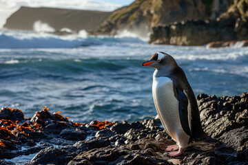 The charm of the Yellow-eyed Penguin in its natural habitat