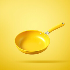 a yellow pan with a handle