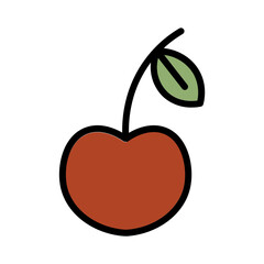 Bake Bread Cherry Filled Outline Icon