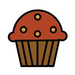 Bake Bread Cupcake Filled Outline Icon
