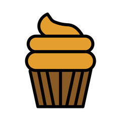Bake Bread Cupcake Filled Outline Icon