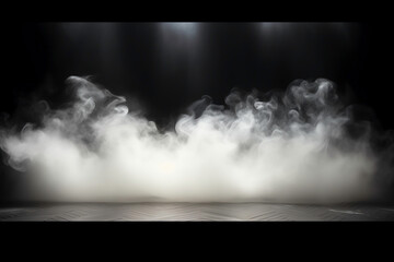 smoke on a stage with spotlights